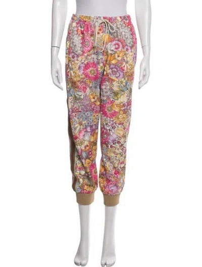 Pre-owned The North Face X Gucci Floral Print Grosgrain Trim Sweatpants In Pink