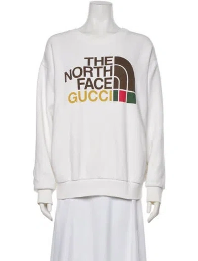 Pre-owned The North Face X Gucci Logo Graphic Print Sweatshirt In Neutral