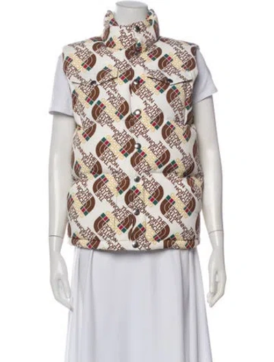 Pre-owned The North Face X Gucci Nylon Printed Vest In Multi