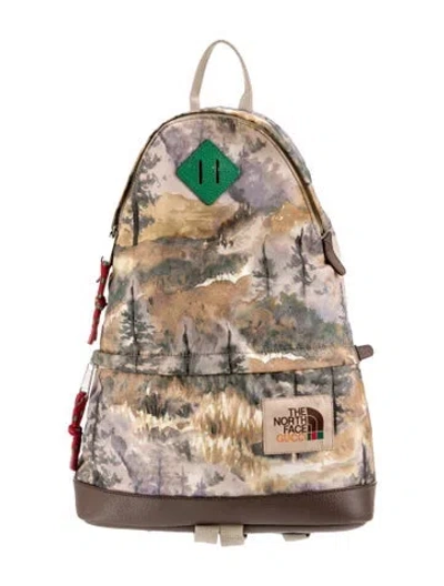 Pre-owned The North Face X Gucci Web Backpack In Green