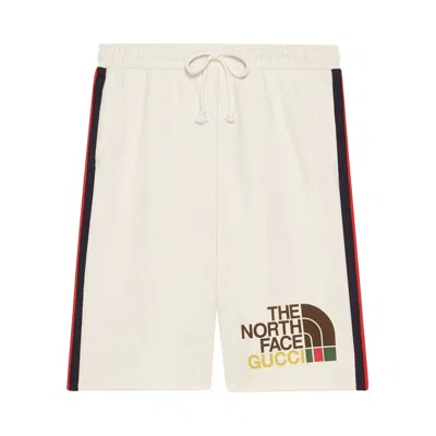 Pre-owned The North Face X Gucci Web Print Cotton Shorts 'ivory' | White | Men's Size M