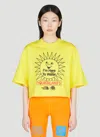 The North Face X Online Ceramics Cropped Print T-shirt In Yellow