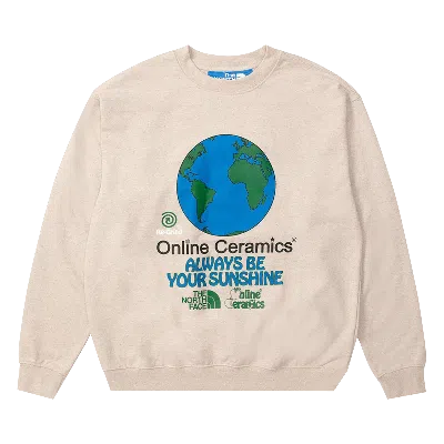 Pre-owned The North Face X Online Ceramics Graphic Crew Sweatshirt 'white Regrind' In Cream