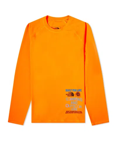 The North Face X Online Ceramics Long-sleeved Crewneck T-shirt In Orange