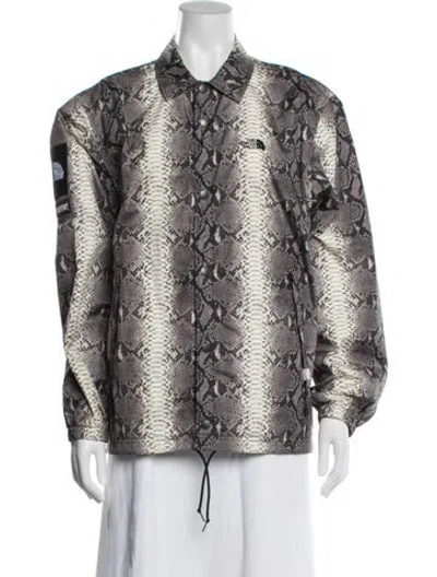 Pre-owned The North Face X Supreme 2018 Snakeskin Taped Seam Coaches Jacket In Multi