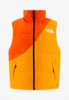 The North Face Color-block Down Vest With Removable Hood In Orange