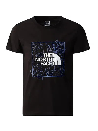 The North Face Y New S/s Graphic Tee Blue Moss/lemon Yellow In Black