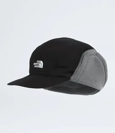 The North Face Youth Yumiori Trapper Hat In Tnf Black/smoked Pearl