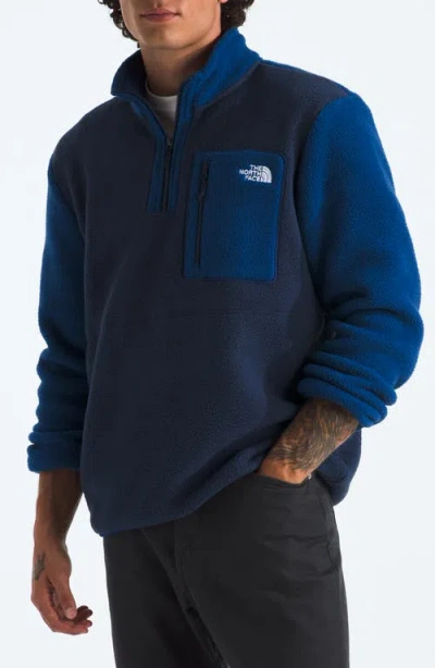 The North Face Yumiori Half Zip Recycled Fleece Pullover In Blue