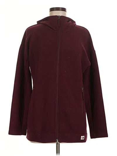 Pre-owned The North Face Zip Up Hoodie In Burgundy