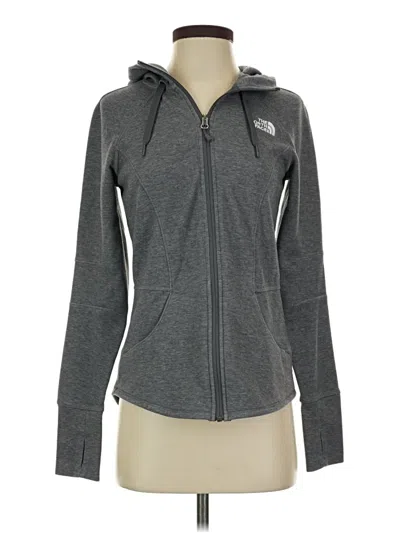 Pre-owned The North Face Zip Up Hoodie In Gray