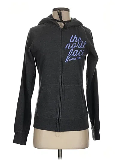 Pre-owned The North Face Zip Up Hoodie In Gray