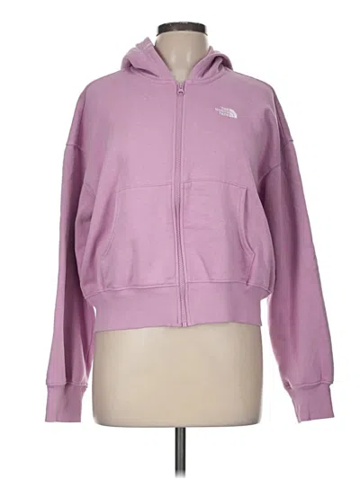 Pre-owned The North Face Zip Up Hoodie In Purple
