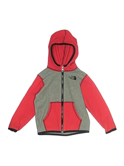 Pre-owned The North Face Kids' Zip Up Hoodie In Red