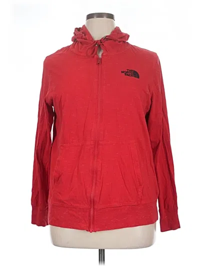 Pre-owned The North Face Zip Up Hoodie In Red