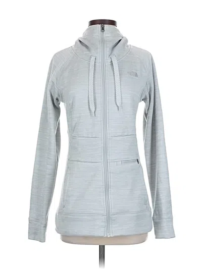 Pre-owned The North Face Zip Up Hoodie In Silver