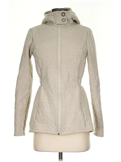 Pre-owned The North Face Zip Up Hoodie In Tan