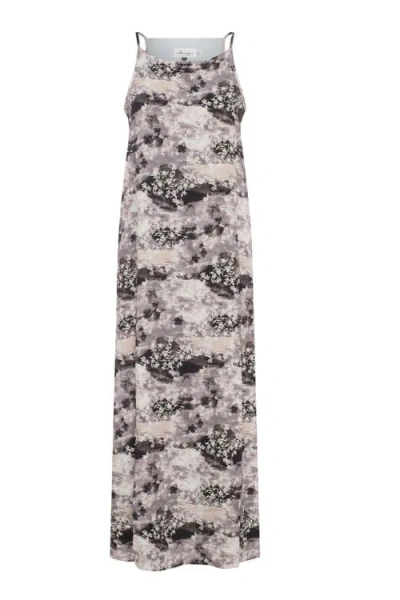 The Norway Club Linen Maxi Invisible Zipper Woven Jumper In Gray