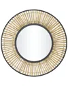 The Novogratz Brown Metal Handmade Woven Wall Mirror In Brown