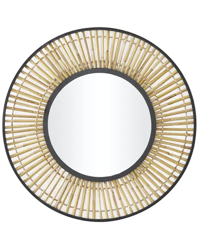 The Novogratz Brown Metal Handmade Woven Wall Mirror