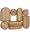 The Novogratz Geometric Brown Bamboo Shapes Wall Decor With Slatted Wood Design In Brown