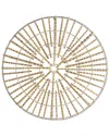 The Novogratz Geometric Light Brown Rattan Handmade Wrapped Stick Wall Decor With Black Metal Frame In Brown