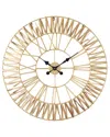 The Novogratz Gold Seagrass Round Wall Clock With Weaving Design In Gold