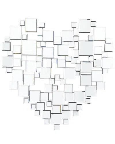The Novogratz Heart Silver Glass Mosaic Wall Mirror In Gold