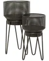 THE NOVOGRATZ THE NOVOGRATZ SET OF 2 METAL PLANTERS WITH STANDS