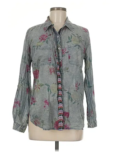 Pre-owned The Nu Vintage Long Sleeve Blouse In Gray