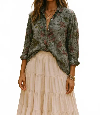 The Nu Vintage Rosewood Mirage Button-down In Blue Floral In Multi