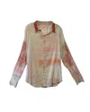 The Nu Vintage Women's Embroidery Collar Blouse In Beige In Neutral