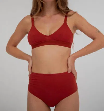 The Nude Label Basic Bra In Berry In Red