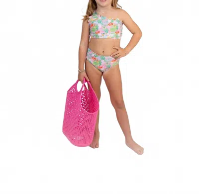 The Oaks Apparel Kids' Bahama Charming Charleston Two Piece Swimsuit In Pink In Multi