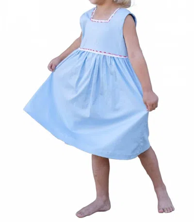 The Oaks Apparel Kids' Darby Check Dress In Light Blue/red