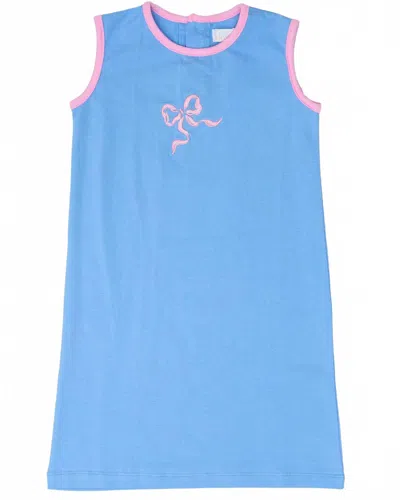 The Oaks Apparel Kids' Girls' Brittany Bow Dress In Blue
