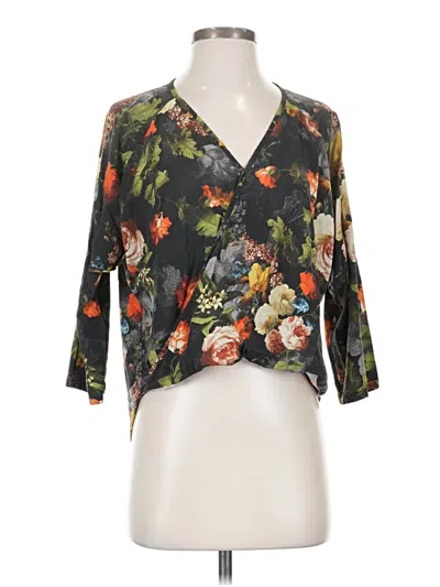 Pre-owned The Odells 3/4 Sleeve Blouse In Black