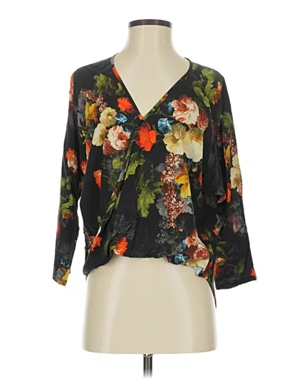Pre-owned The Odells 3/4 Sleeve Blouse In Black