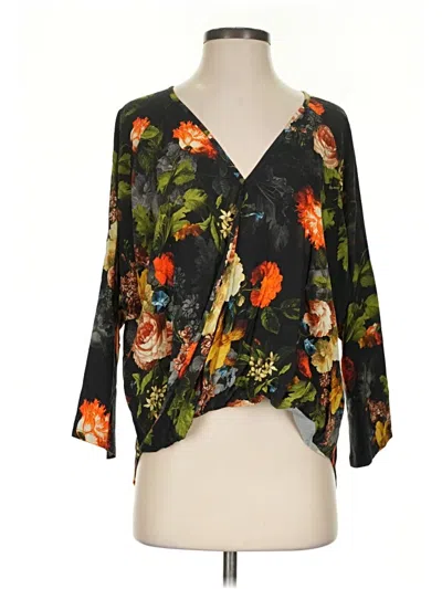 Pre-owned The Odells 3/4 Sleeve Blouse In Black