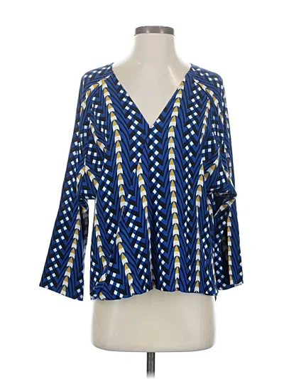 Pre-owned The Odells 3/4 Sleeve Blouse In Blue