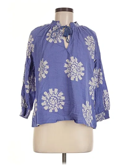 Pre-owned The Odells 3/4 Sleeve Blouse In Blue