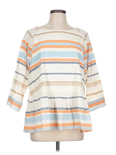 Pre-owned The Odells 3/4 Sleeve Top Orange Boatneck Tops