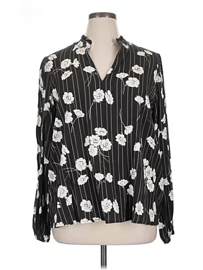 Pre-owned The Odells Long Sleeve Blouse In Black