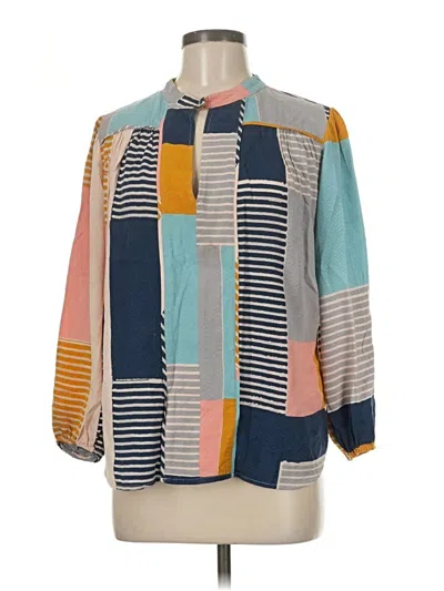 Pre-owned The Odells Long Sleeve Blouse In Blue