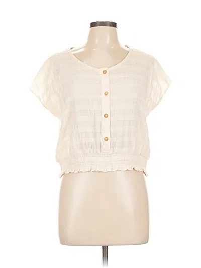 Pre-owned The Odells Short Sleeve Blouse In Brown