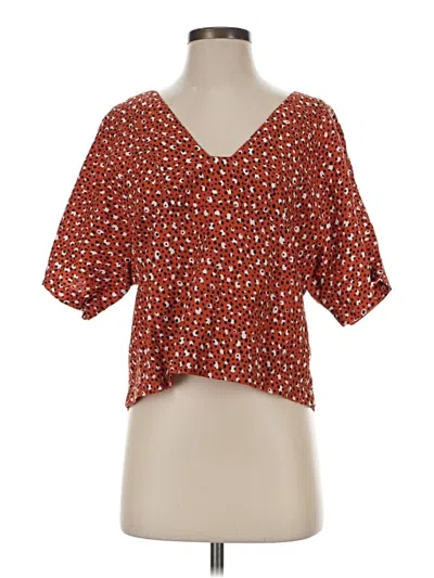 Pre-owned The Odells Short Sleeve Blouse In Red