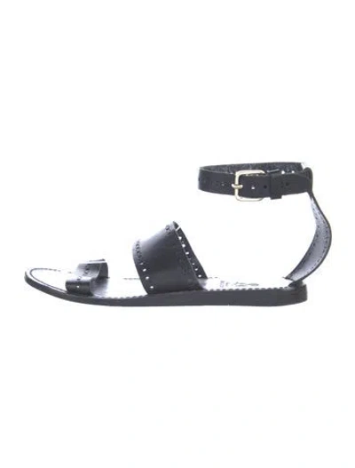 Pre-owned The Office Of Angela Scott Leather Gladiator Sandals In Blue