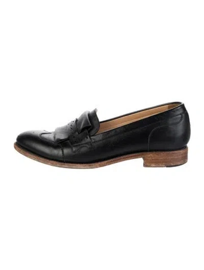 Pre-owned The Office Of Angela Scott Leather Loafers In Black