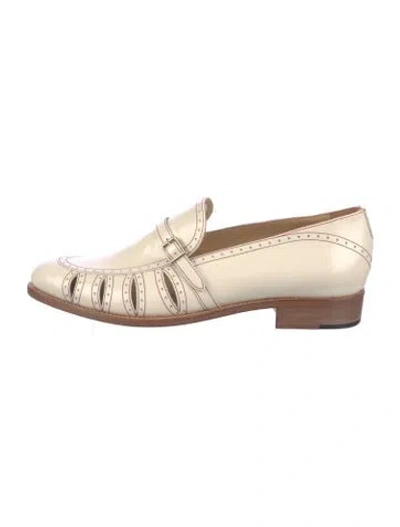 Pre-owned The Office Of Angela Scott Leather Loafers In Neutral