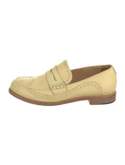 Pre-owned The Office Of Angela Scott Leather Loafers In Yellow